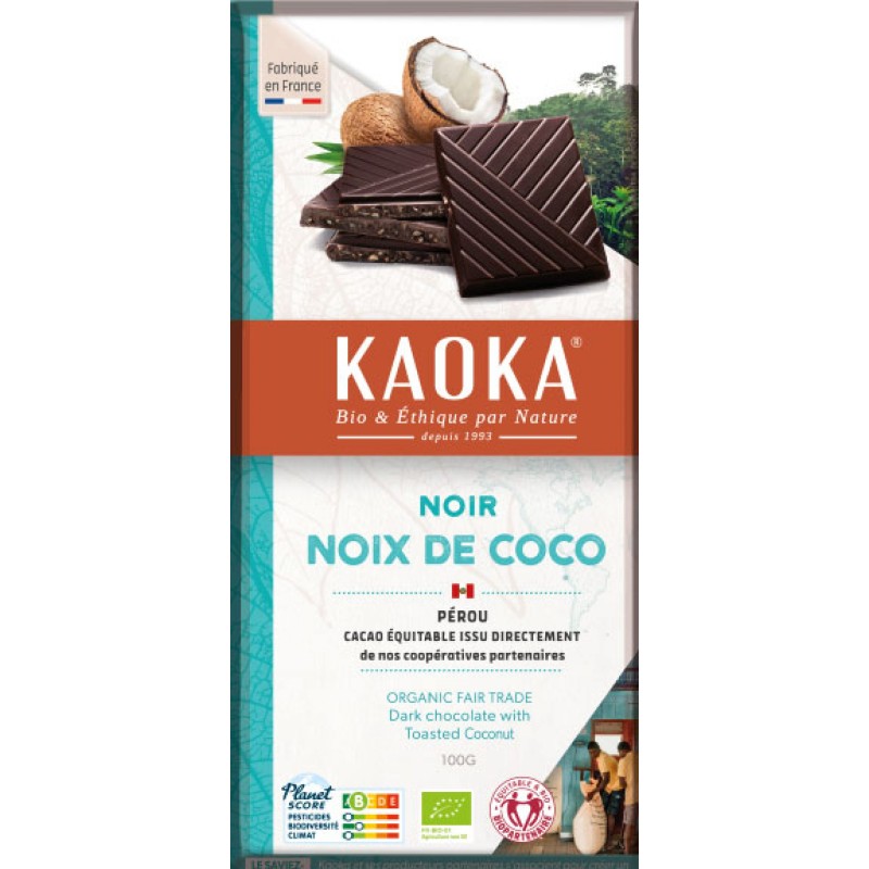 Tablette Chocolat Noir Noix De Coco 100G 