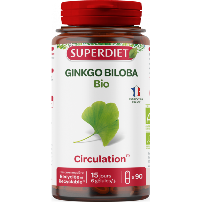 GINKGO BILOBA BIO 90GELS SUPER DIET