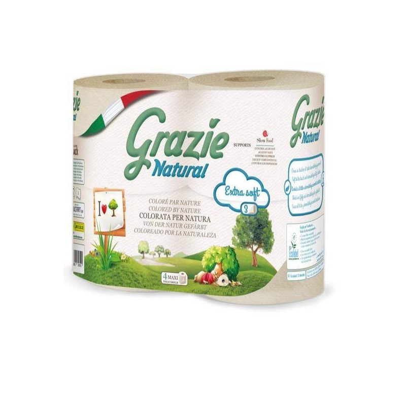 Papier Toilette 3 Plis X4 Grazie Natural