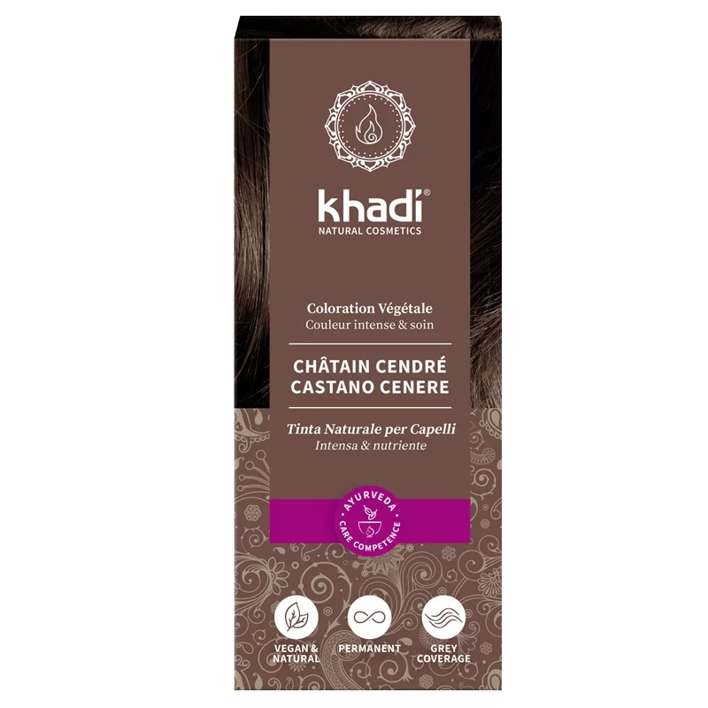 Coloration Végétale Chatain Cendré - 100 G Khadi