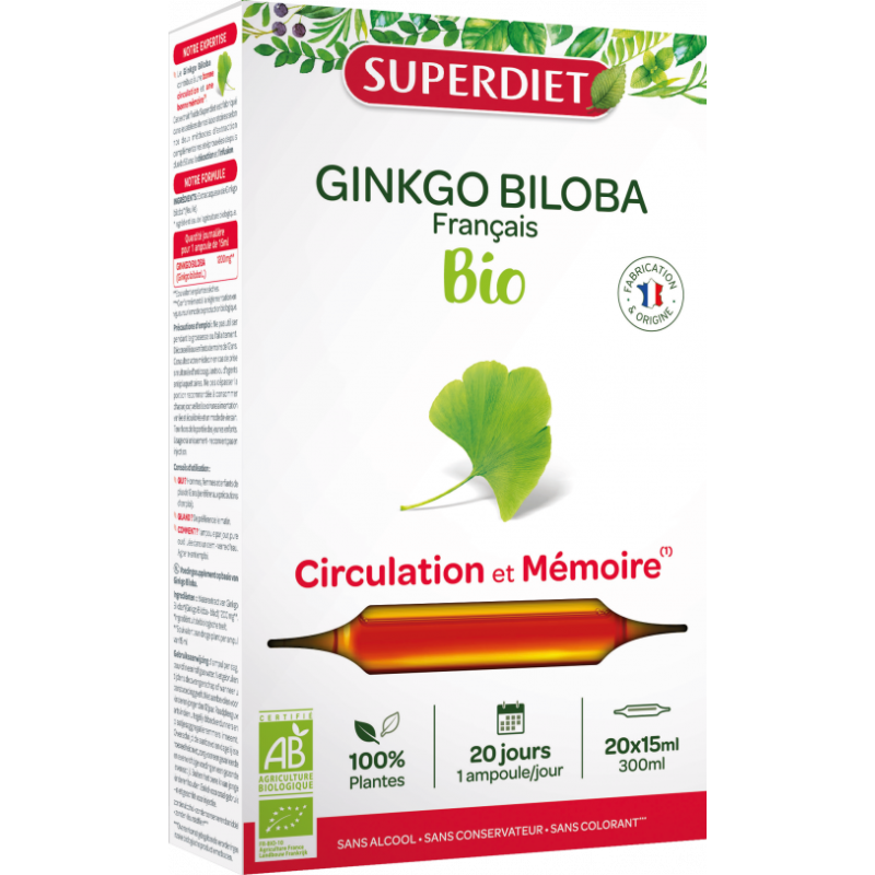 Ginkgo Biloba Bio 20 Ampoules