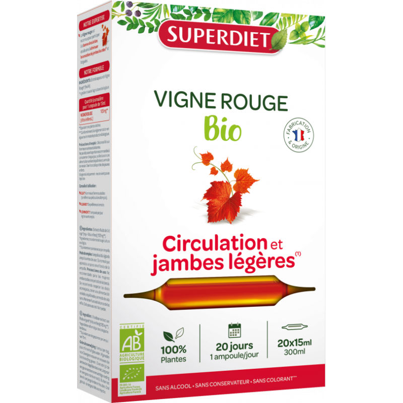 Vigne Rouge Bio 20 Ampoules