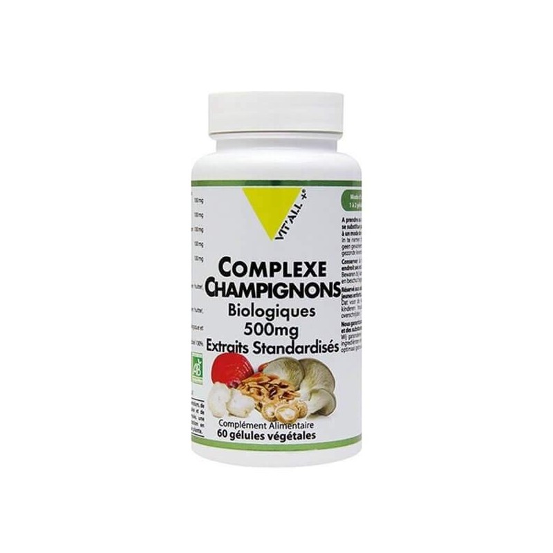 Complexe Champignons Bio 500Mg 60Gel VITALL +