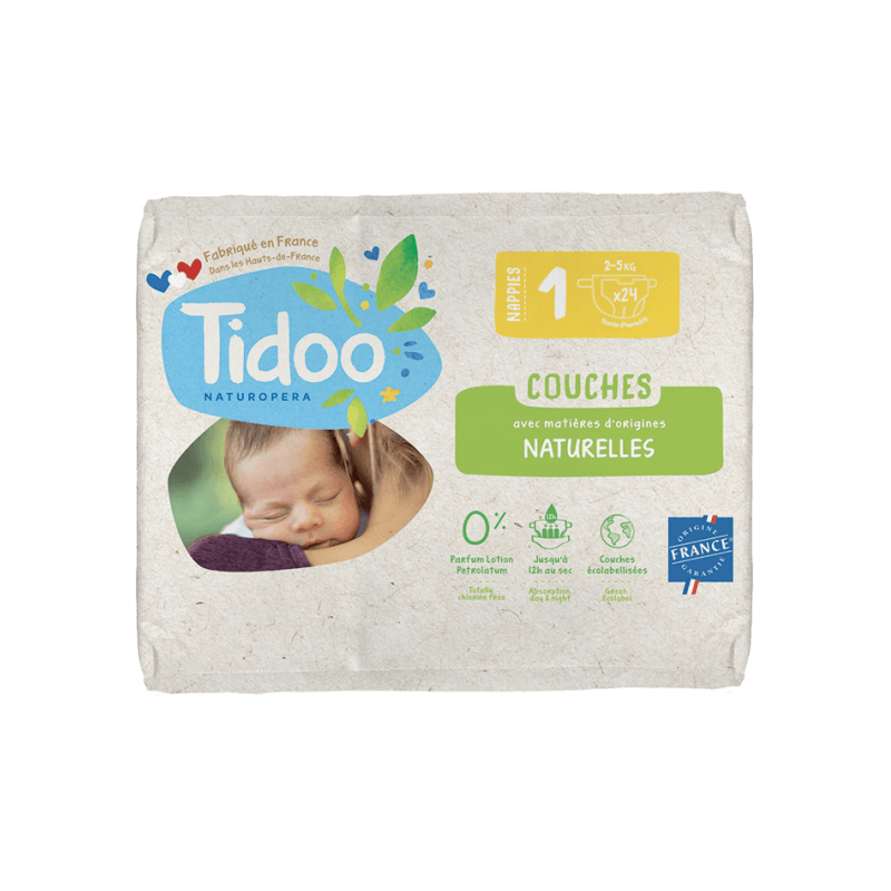 COUCHES NATURELLES T1 2-5KG Tidoo