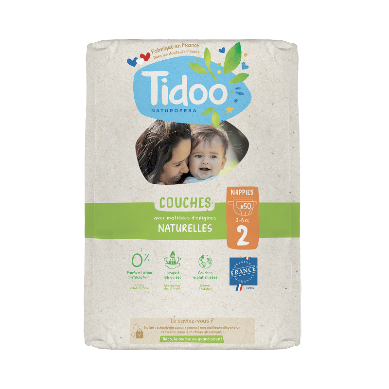 COUCHES NATURELLES T2 3-6KG Tidoo