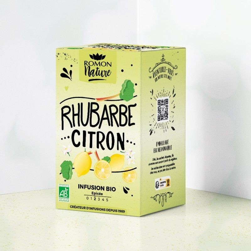 Tisane Rhubarbe Citron Bio 28.8Gr ROMON NATURE / PLANTASIA