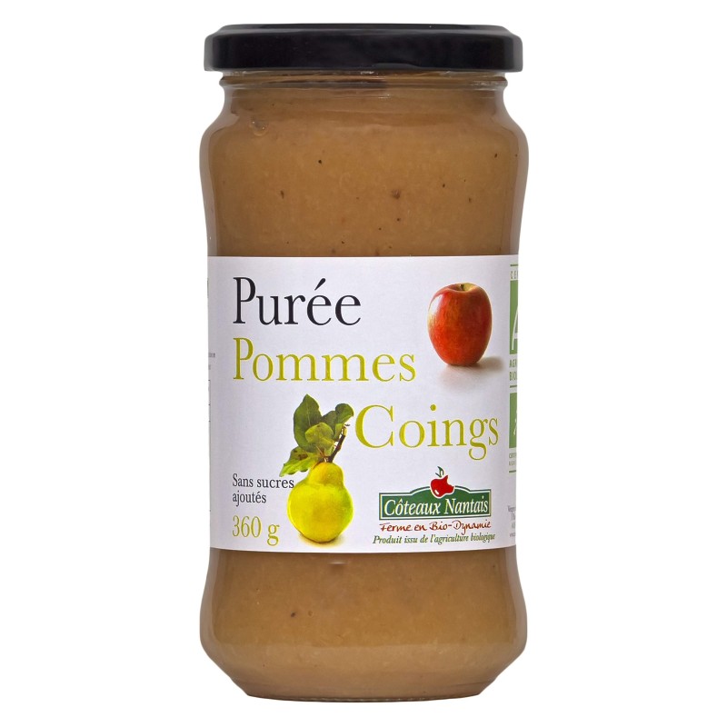 Puree Pomme Coing Sans Sucre 360G Côteaux Nantais