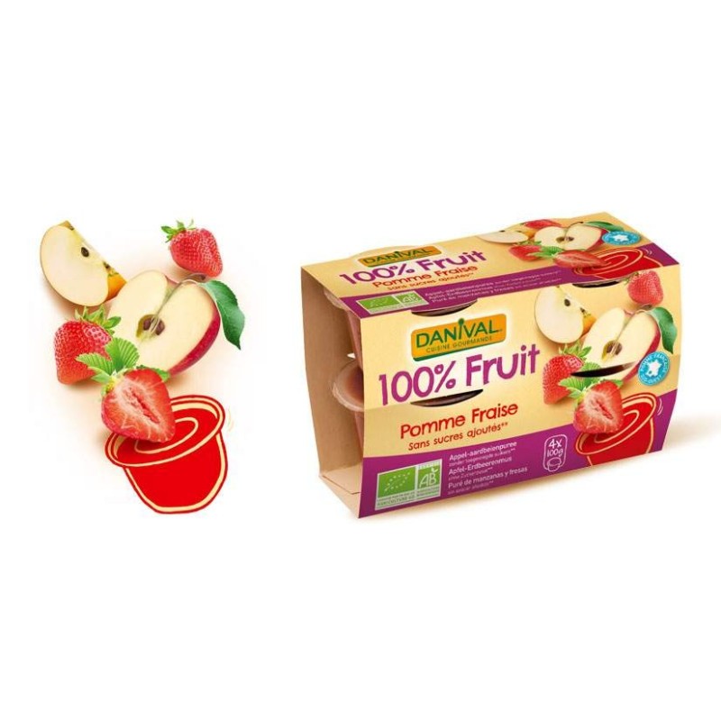 Puree Pomme Fraise 4X100G Danival