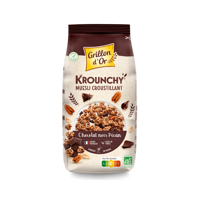 Krounchy Chocolat Noir Pecan 450G Grillon d'Or
