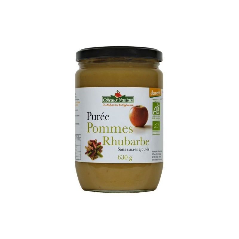 Puree Pomme Rhubarbe Sans Sucre 630G Côteaux Nantais