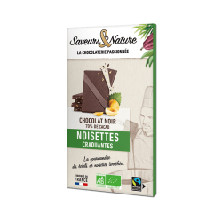 Chocolat Noir 70% Noisette 80G SAVEURS ET NATURE