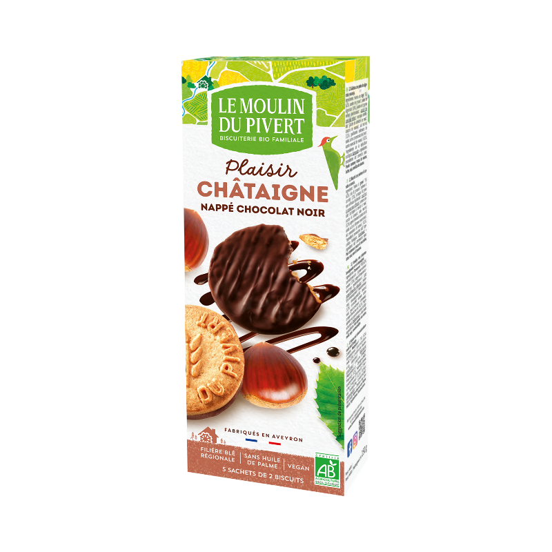 Sable Chataigne Nappe Chocolat Noir 130G MOULIN DU PIVERT