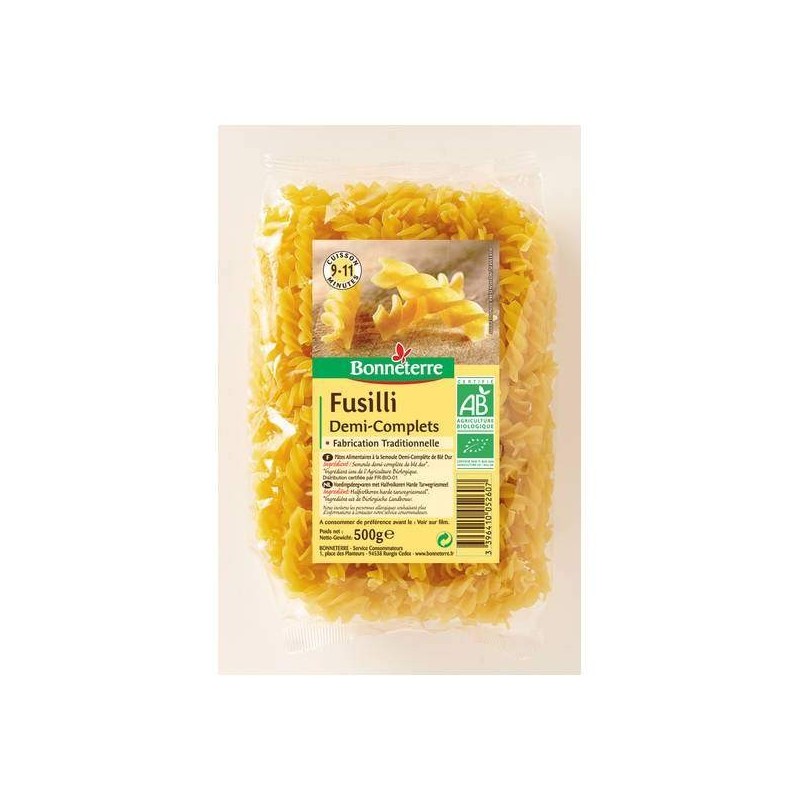 Fusilli Demi-Complets Torsades 500G Bonneterre