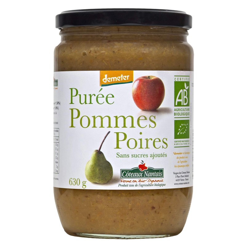 Puree Pomme Poire Sans Sucre 630G Côteaux Nantais