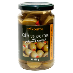 Olives Vertes Poivrons 320G EPIKOUROS
