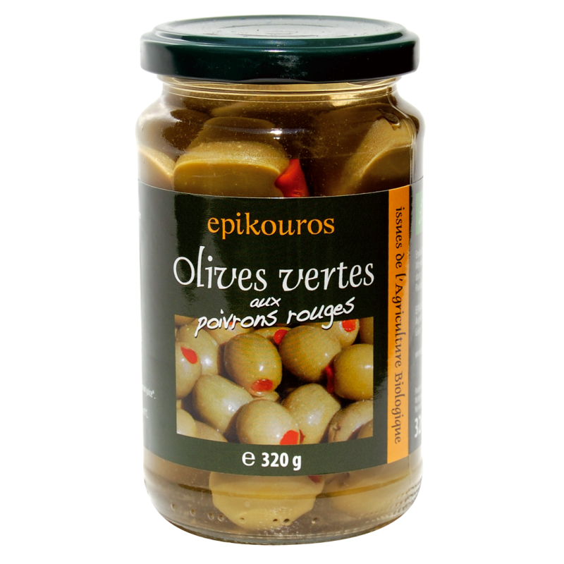 Olives Vertes Poivrons 320G EPIKOUROS