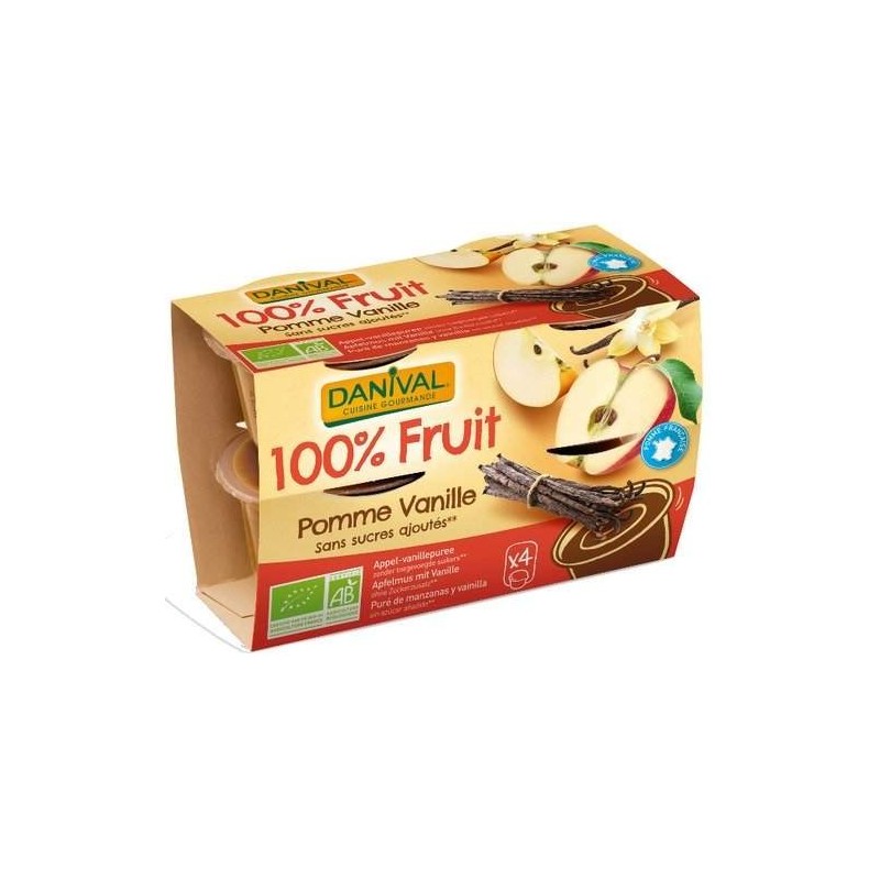 Dessert De Fruits Pomme Vanille 4X100G Danival