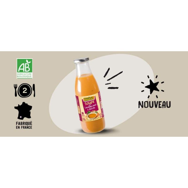 Soupe Lentilles Corail Et Epices 72Cl Danival