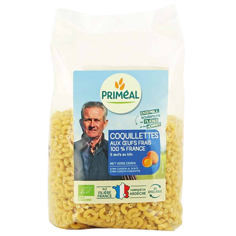 Coquillettes Aux Oeufs Frais 100% France 500G Priméal
