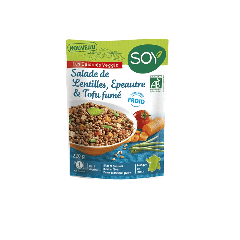 Salade De Lentilles, Epeautre & Tofu Fume 220G Soy