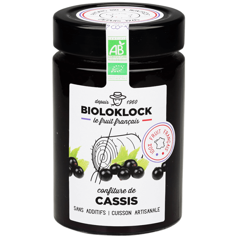 Confiture Cassis France 230G BIOLO'KLOCK