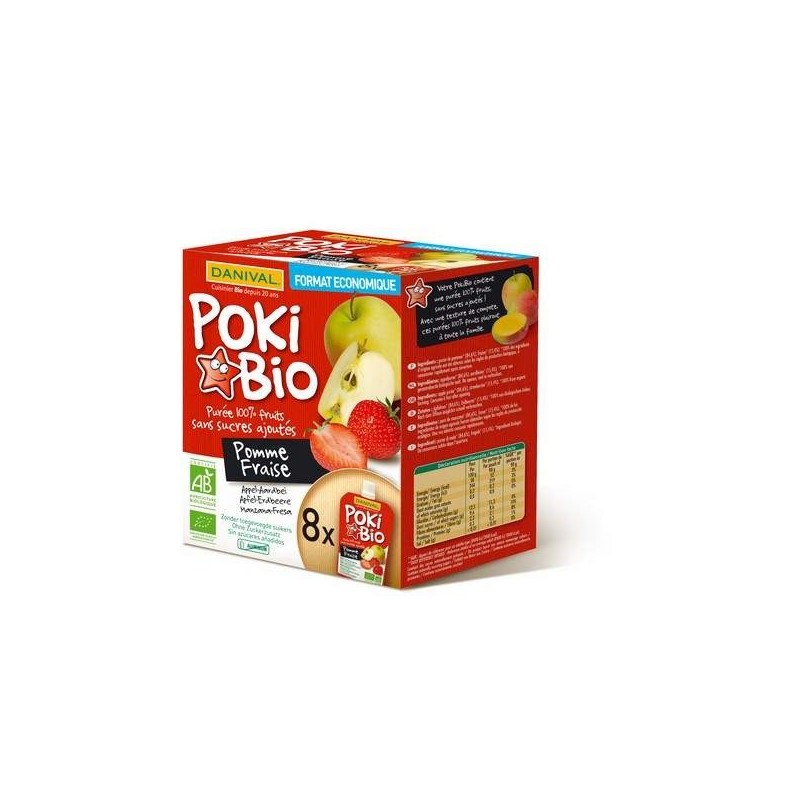 Poki Pomme Fraise 8X90G Danival