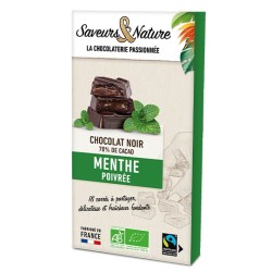 Chocolat Noir Fourres Menthe 80Gr SAVEURS ET NATURE