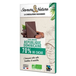 Chocolat Noir 70% Republique Dominicaine 80Gr SAVEURS ET NATURE