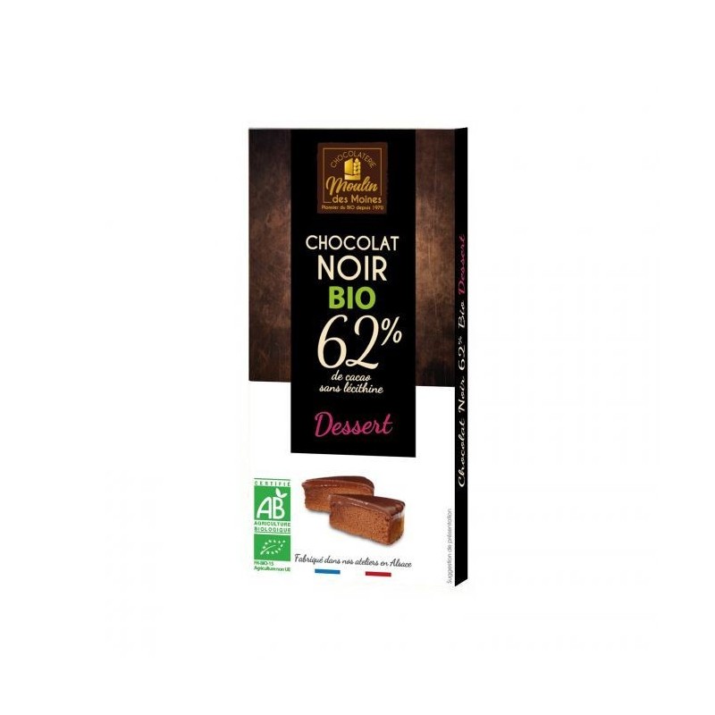 Chocolat Noir Patisserie 62% 100G Moulin des moines