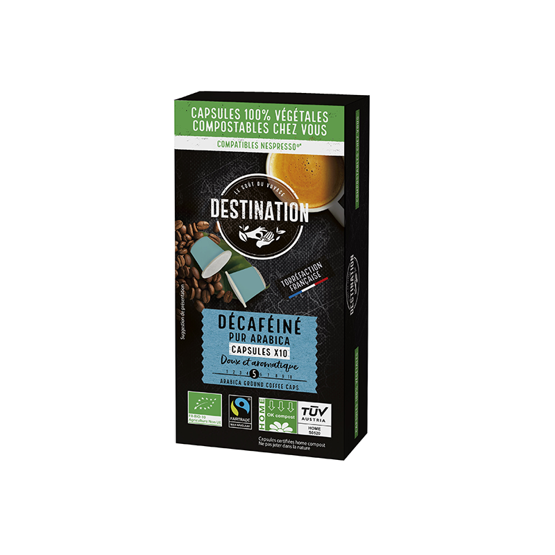 Capsule Cafe Decafeine X10 Bio Destination