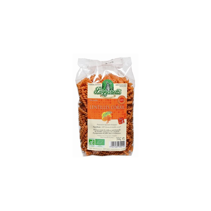 Torsades Aux Lentilles Corail 250G LAZARETTI
