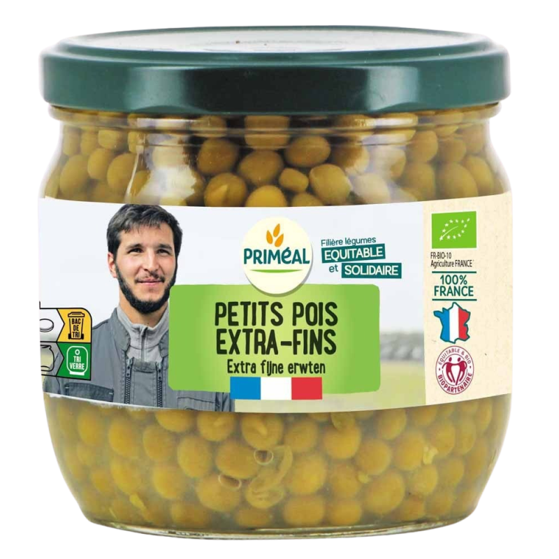 Petits Pois Extra Fins France 370Ml Priméal