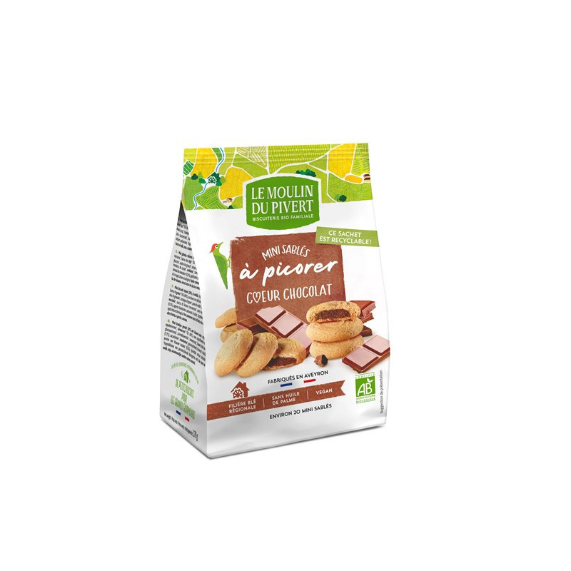 Mini Sables Coeur Chocolat 170Gr MOULIN DU PIVERT