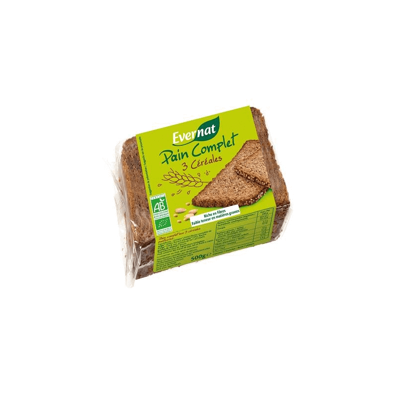 Pain Complet 3 Cereales 500G Evernat
