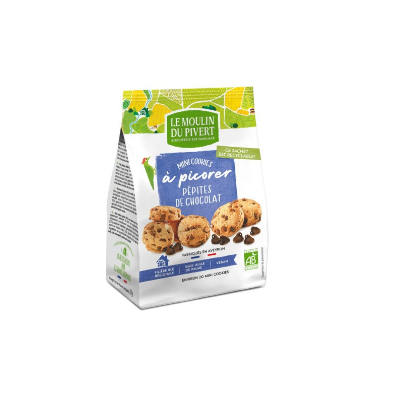 Mini Cookies Pepites Chocolat 170Gr MOULIN DU PIVERT
