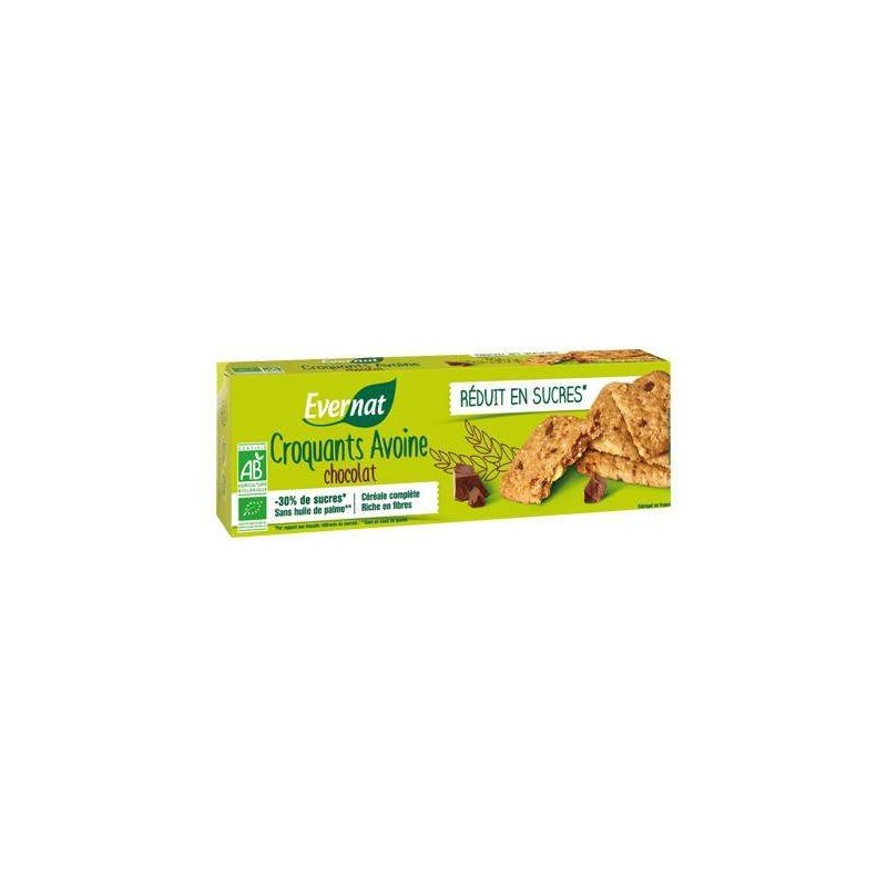 Croquants Avoine Chocolat 130G Evernat