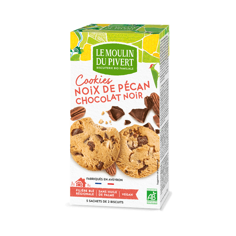 Cookies Pecan Chocolat Noir 175G MOULIN DU PIVERT