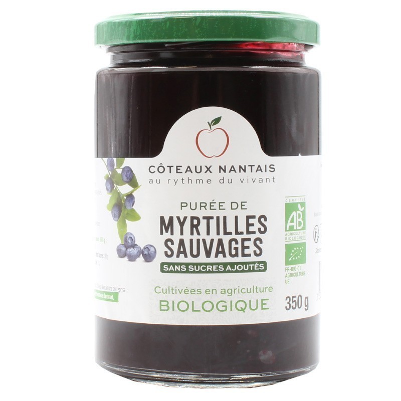 Puree Myrtille Sans Sucre 350G Côteaux Nantais