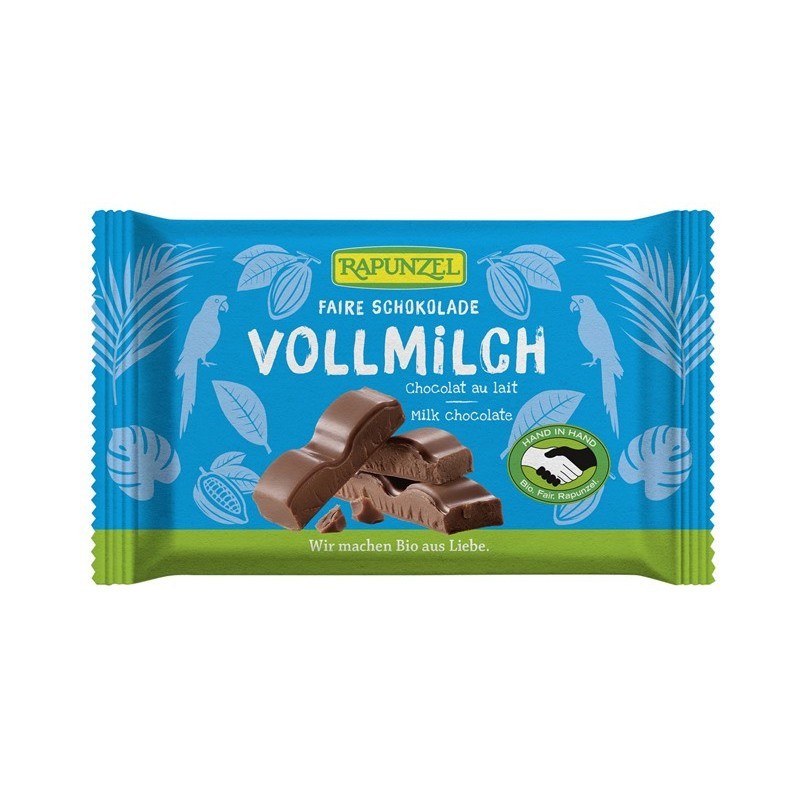 Chocolat Au Lait 34% De Cacao Sucre Roux 100Gr Rapunzel