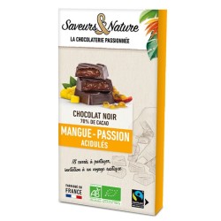 Chocolat Noir Fourre Mangue Passion 80Gr SAVEURS ET NATURE