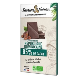 Chocolat Noir 85% Republique Dominicaine 80Gr SAVEURS ET NATURE