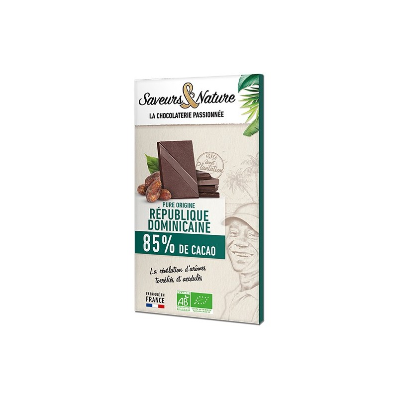 Chocolat Noir 85% Republique Dominicaine 80Gr SAVEURS ET NATURE