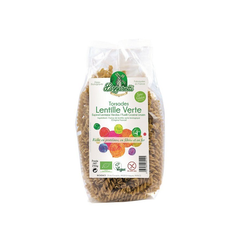 Torsades Aux Lentilles Vertes 250G LAZARETTI