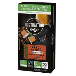 Capsules Cafe Compostable Perou 10X5.5G Destination