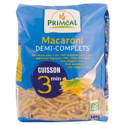 Macaronis 1/2 Complets Cuisson Rapide 500G Priméal