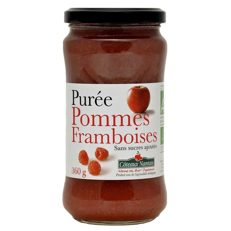 Puree Pomme Framboise Sans Sucre 360G Côteaux Nantais
