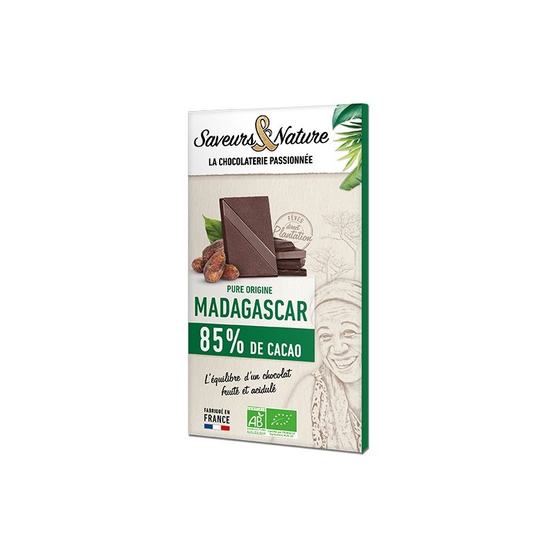 Chocolat Noir 85% Madagascar 80Gr SAVEURS ET NATURE