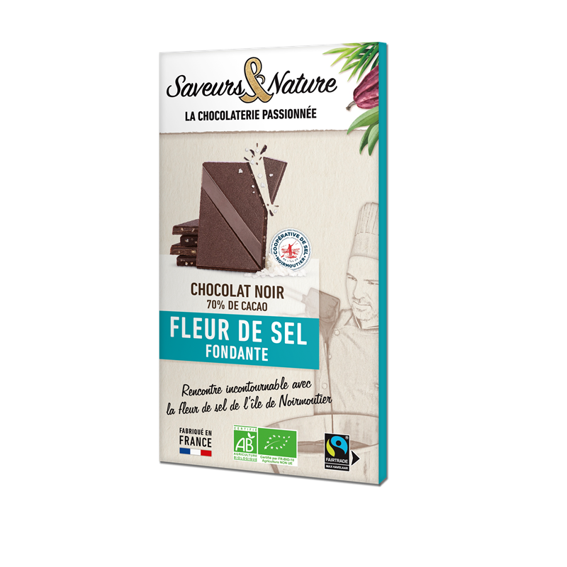 Chocolat Noir 70% De Cacao A La Fleur De Sel 80Gr SAVEURS ET NATURE