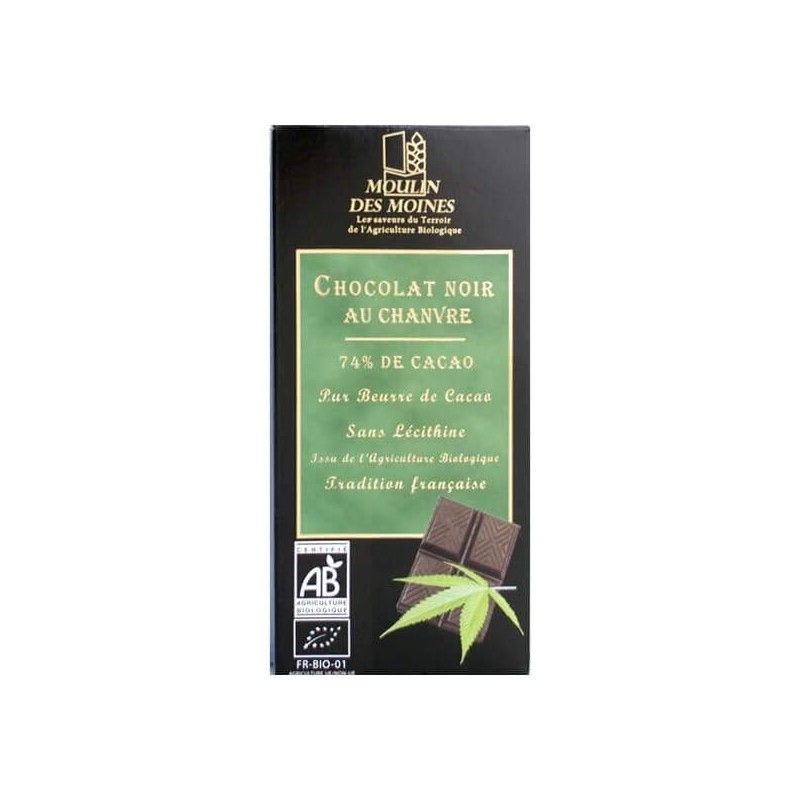 Chocolat Noir Au Chanvre 100G Moulin des moines