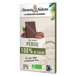Chocolat Noir 100% Perou 80Gr SAVEURS ET NATURE